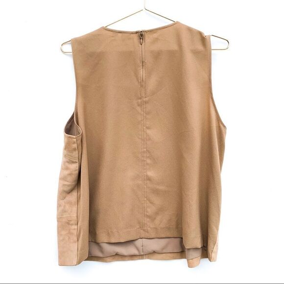 GAP Brown Camel Genuine Goat Suede Shell Top - Picture 9 of 13